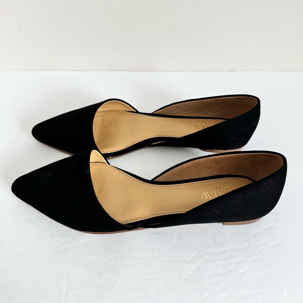 J. Crew Zoe Suede d'Orsay Flats Size 8 Black - Picture 4 of 16